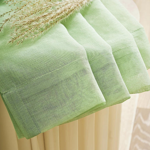 MYSTIC-HOME Sage Green Sheer Curtains 84 Inches Long, Rod Pocket Sheer Drapes for Living Room, Bedroom, 2 Panels, 52"x84", Semi Crinkle Voile Wind...