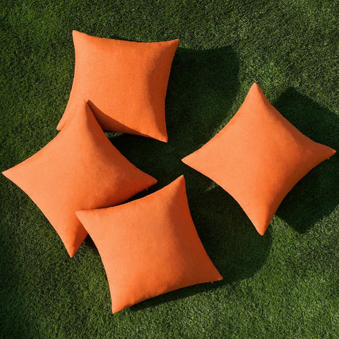 MIULEE Fall Pack of 4 Decorative Outdoor Throw Pillow Covers Linen Waterproof Pillow Covers Farmhouse Cushion Cases for Patio Garden Tent Balcony ...