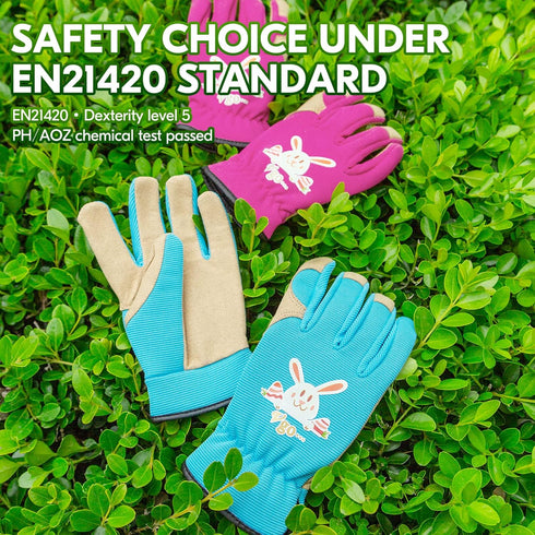Vgo... 1-Pair Age 5-6 Kids Gardening Gloves,Children Yard Work Gloves,Soft Safety Outdoor Playing Gloves (Size M,Purple Rabbit, KID-SL7362)...