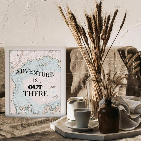 Posterizer 1 pcs-adventure is out there-Inspirational Wall Art-Holiday Poster Collection-Map Art-Decor for Beach House- UNFRAMED Wall Art...