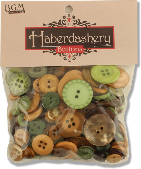 Buttons Galore Haberdashery Hand Dyed Buttons, 3.5-Ounce, Green and Brown...