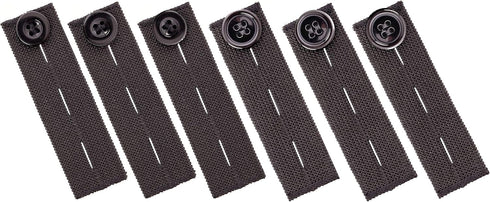 Johnson & Smith Elastic Pants Waist Extenders (6 Pack), Adjustable Waistband Expanders for Men and Women, Jeans Pants Button Extender Set (Black)...