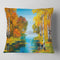 Designart Birch Forest Near The River' Landscape Printed 16 in. x 16 in...