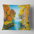 Designart Birch Forest Near The River' Landscape Printed 16 in. x 16 in...