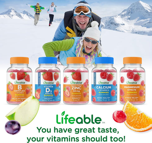 Lifeable Vitamin C - Great Tasting Natural Flavor Gummy Supplement - Vegetarian GMO-Free Chewable Vitamins - for Immune Support - 90 Gummies (1050...