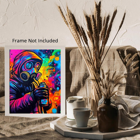 Posterizer-gritty street art-colorful poster-graffiti artist making art -2-Retro Art-Abstract & Modern Art-Gift for Street Art, Mural Fans- unfram...