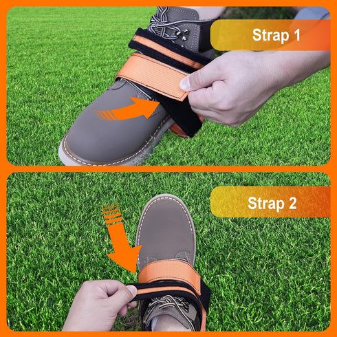 Lawn Aerator Shoes, Fully Assembled Stainless Steel Spikes Shoes, Adjustable Gardening Shoes Lawn Aerator Tool Aeration Shoes Suitable for Lawn Ya...