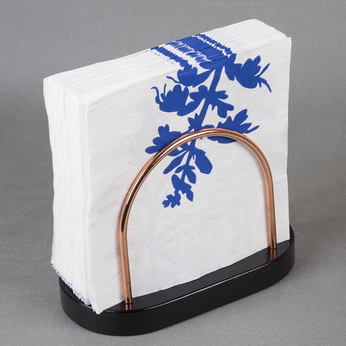 Wood Napkin Holder for Tabletop – Chestnut Wood with Black Copper Wire, Tissue Paper Dispenser for Kitchen or Dining...