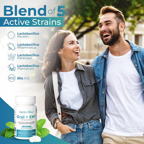 Oral Probiotics for Better Breath, Gingivitis, Strep Throat, Tonsil Stones, ENT - 6 Bn CFU Oral Probiotics with Lactobacillus Reuteri, L. Plantaru...