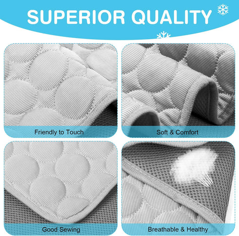Pet Cooling Bed Mats Dog Cooling Mat Washable Comfort Breathable for Dogs and Cats Indoor Outdoor, Keep Cool Ice Silk Sleeping Mat for Summer Hot ...