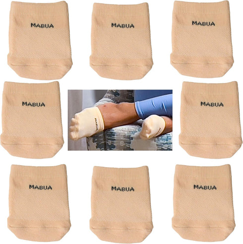 MABUA Toe Topper Half Socks Breathable No Show Liner Hidden Toe Covers Seamless Low Cut Grip Non Slip Mule Sock for Clogs for Women, 8 Pairs...