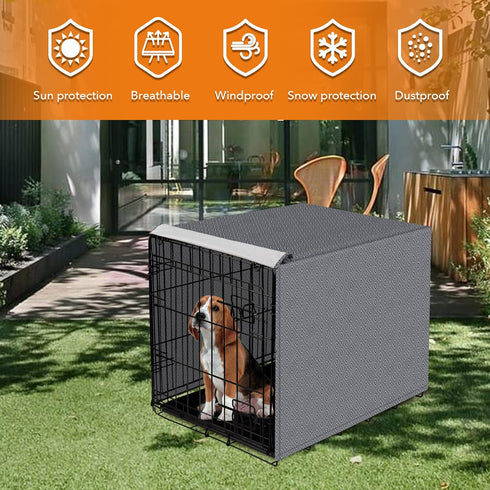 Dog Crate Cover for Wire Cages 30 Inch Indoor Breathable Polyester Pet Kennel Cover Machine Wash & Dry (Cover Only)...