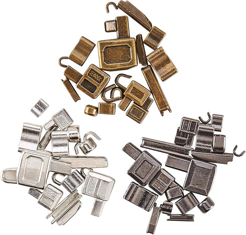 PH PandaHall 60pcs 4 Size Metal Zipper Head Sliders Retainer Insertion Pin (12 Sets), 12 Pairs Top Stop Plug, 12pcs Bottom Stopper for Coats Jacke...