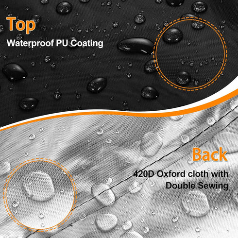 Outdoors Lawn Mower Cover Waterproof Heavy Duty 420D Polyester Oxford Push Mower Cover Fit With Handle & Cover Storage Bag, Black...