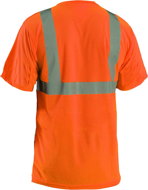OccuNomix LUX-SSETP2B-OXL Classic Standard Short Sleeve Wicking Birdseye T-Shirt with Pocket, Class 2, 100% ANSI Wicking Polyester Birdseye, X-Lar...