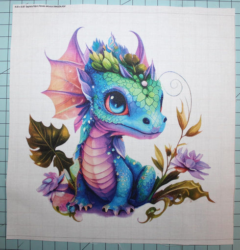 Fabric Panel 8"x8" Dragon 100% Cotton Quilting Panel Square AM1416...
