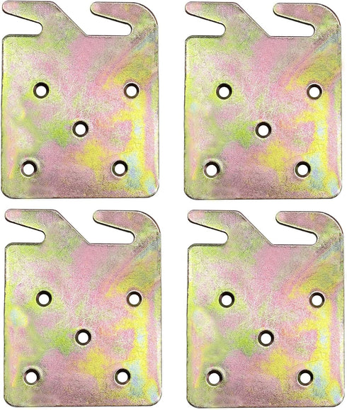 Wood Bed Rail Hook Plates,Pack of 4,for Wooden Bed,Wooden Headboard,Footboard Frame,Claw it On Intended Replacement (5 Hole Design)...