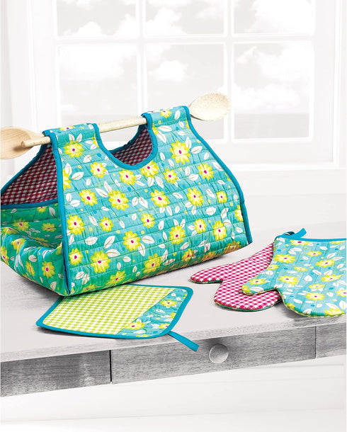 Simplicity Kitchen Accessories Pot Holder, Mitt, and Casserole Carrier Sewing Pattern Kit, Code S9528, One Size, Multicolor...