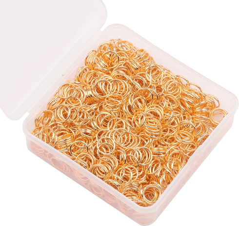 YAKA 1200pcs 9mm Gold Plated Iron Open Jump Rings Connectors Bulk for DIY Craft Earring Necklace Bracelet Pendant Choker Jewelry Making Findings a...