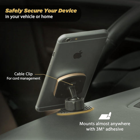 Scosche MPD2PK-UB MagicMount Pro Magnetic Car Phone Holder Mount - 360 Degree Adjustable Head, Universal with All Devices - Dashboard Mount - Pack...