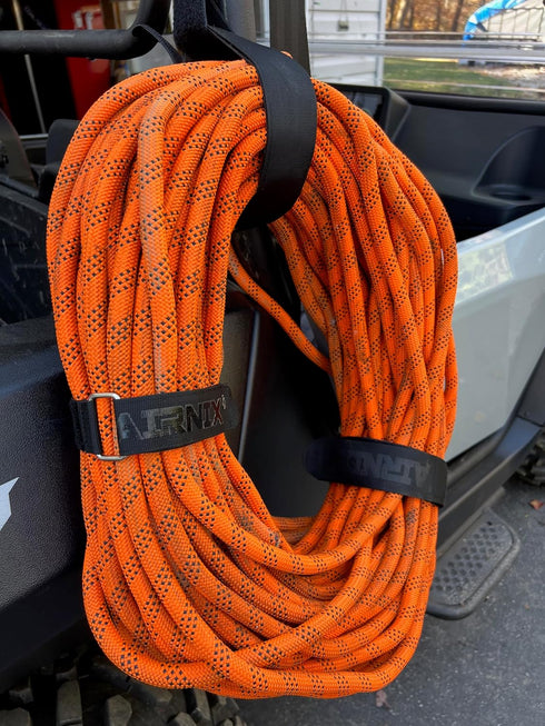 4pc 18" x 1.5" (13” useable) Nylon Webbing Hook and Loop Cinch Straps with Metal Buckle, Reusable Fastening, Securing, Cable Straps...