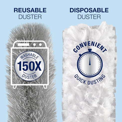Bona High Performance Dusting System - 1 Compact Handle, 5 Disposable Dusters, & 1 Reusable Duster - Compact Dusting Kit Removes Dust & Pet Hair...