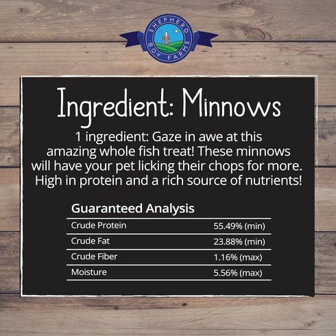 Freeze Dried Dog Treats, Minnows, All Natural Freeze-Dried Dog Treat & Dog Snacks, Made in USA, High in Protein, Essential Nutrition of Raw Dog Fo...