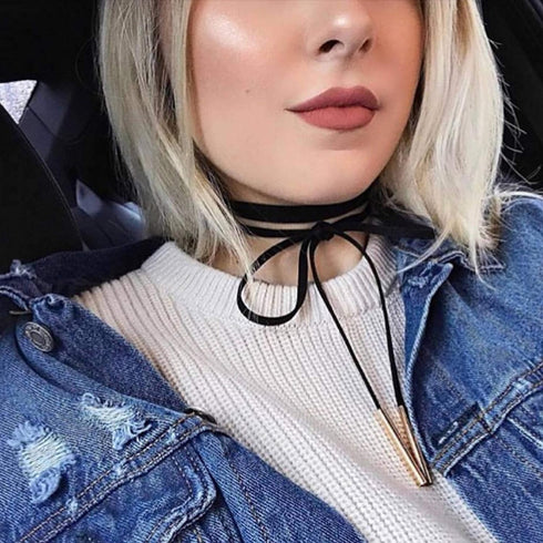 Kercisbeauty Summer Boho Black Velvet Long Rope Choker Necklace with Silver Gold Pendant for Women Girls Party...
