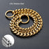 Chain Dog Collar 18K Gold Cuban Link Dog Chain 15MM 10MM Thick Chain Collar Metal Stainless Steel Heavy Duty Slip Dog Collars for Small Dogs (14",...