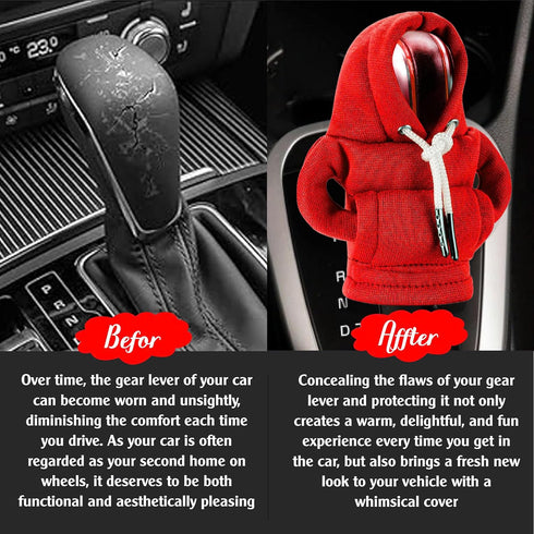 Gear Shift Hoodie, Gear Shift Cover, Universal Car Shift Knob Hoodie, Mini Hoodie for Car Shifter, Automotive Interior Cute Gadgets, Car Accessori...