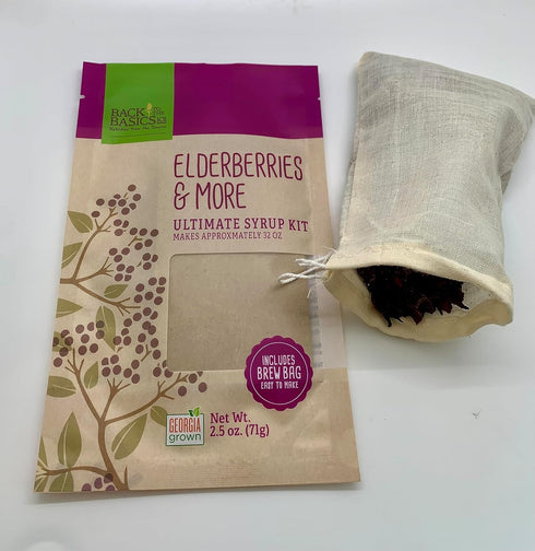 Elderberries & More Ultimate Syrup Mix - Makes Approx. 32 oz with Honey - Organic Dried Ingredients -Included Tea Bag - Elderberry, Rosehips, Hibi...