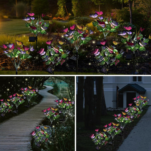 Solar Garden Lights - Solar Outdoor Lights Butterfly Design 82 LED Firefly Lights, Solar Stake Lights Waterproof IP65 & Auto ON/Off, Outdoor Decor...
