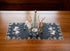 Embroidered Christmas Holiday Silver Reindeer & Christmas Scene on Dark Gray Rectangle Table Runner, Dresser Scarf (16Wx33L)...