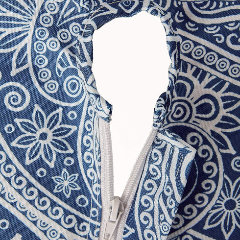 DII Paisley Outdoor Tabletop Collection, Water Resistant, Tablecloth, 60" (Round), Blue...