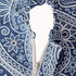 DII Paisley Outdoor Tabletop Collection, Water Resistant, Tablecloth, 60" (Round), Blue...