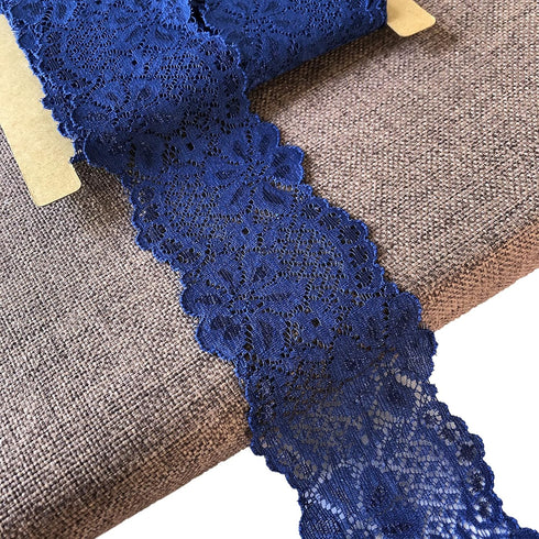 2.5 Inches Wide Stretch Lace Ribbon Trim Lace Fabric with Floral Pattern for Bridal Wedding Decorations, Sewing DIY Making and DIY Crafts-5 Yards ...