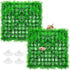 2PCS Hermit Crab Climbing Toys, 10 x 10 Inch Square Plastic Aquarium Grass Mat Decoration with 8 Suction Cups Hermit Crab Plants Lawn Supplies Her...