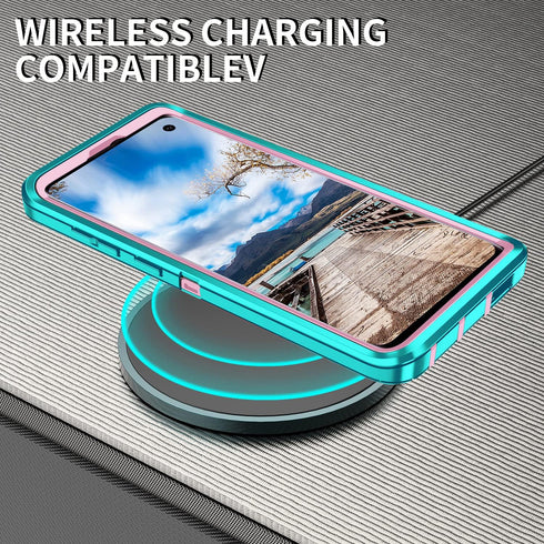 for Galaxy S10 Case,Heavy Duty Shockproof Dust/Drop Poof 3 Layers Full Bady Protection Rugged Case for Galaxy S10,Mint Green/Pink...