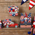 Memorywuu 3 Pcs 4th of July Diamond Art Kits Patriotic Diamond Painting Hanging Door Sign DIY Memorial Day Diamond Wall Decor Gnome Diamond Art Ad...