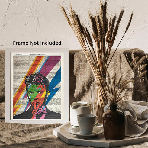Posterizer 1 pcs-David Bowie Dictionary Print for Rock n Roll Fans-Musical Art -Famous Figures Art Collection-Gift for Music Fans-Living Room Bedr...