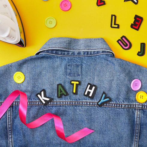 Bright Creations 104 Pieces Iron On Letters for T-Shirts, 4 Sets of 26 Embroidered Alphabet A-Z Patches for Denim Jackets, Hats, Fabric (1 in) - I...