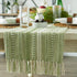 DII Farmhouse Braided Stripe Table Runner Collection, 15x72 (15x77, Fringe Included), Antique Green...