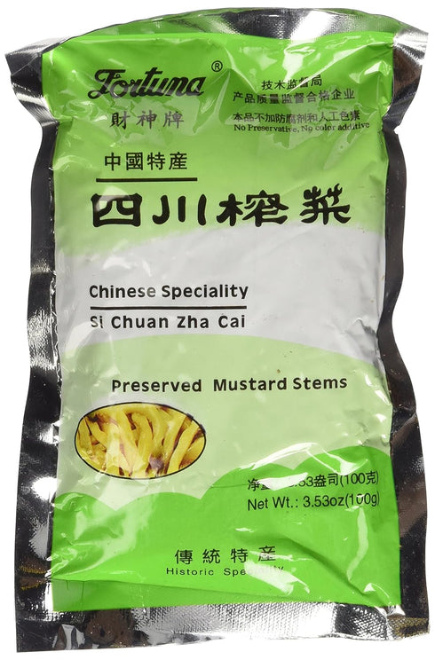 Fortuna Preserved Mustard Strips Si Chuan Zha Cai 3.5oz (3 PACKS)...
