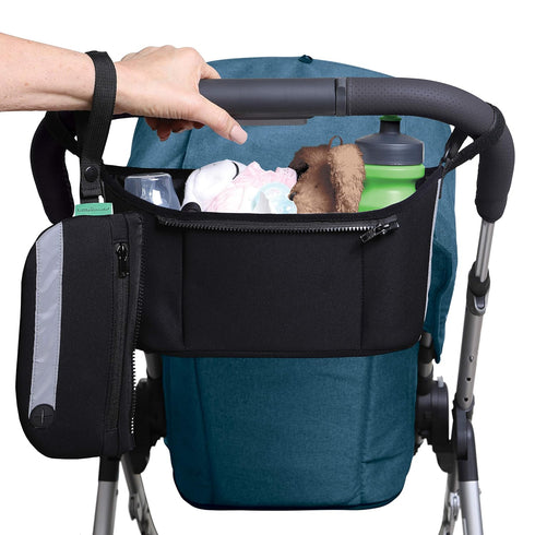 Universal Stroller Organizer Bag, Detachable Wristlet & Reflective Panel - Model CK098...