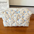 Cotton Quilted Makeup Bag Coquette Accessories Make up Bag Organizer Cute Floral Cosmetic Pouch Travel Makeup Bag for Women (Blue floral)...