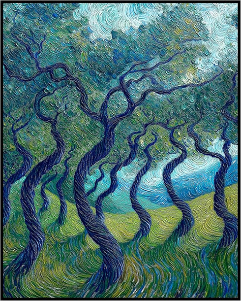 Posterizer 1 pcs-classic oil painting inspired art-wild swirling trees 2-Collectibles & Fine Art-Retro Art-Decor for Home & Office- unframed wall ...