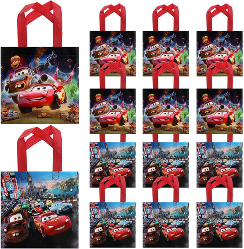 Tawekel 24Pack Lightning Mc Party Gift Bag - Cartoon Cars Waterproof Handbag Packaging Bag Party Supplies for Birthday Party School Activities Out...