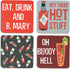 Pavilion - Bloody Mary - 4 Piece Sentiment, Pattern and Character Coaster Set With Box Holder - 4 Inch...