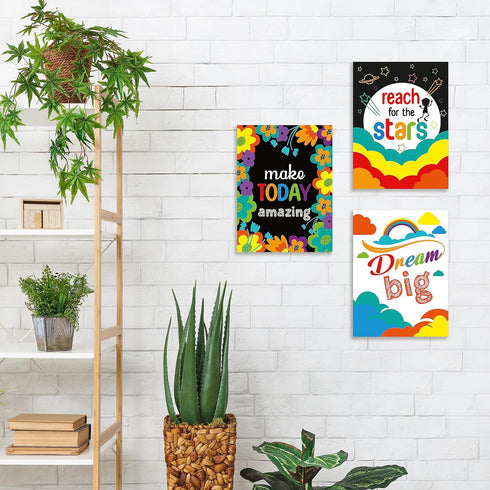 easykart labels Motivational Poster for Classroom - Set of 6 Growth Mindset Art Wall Posters, Inspirational Posters for Middle and High School Off...