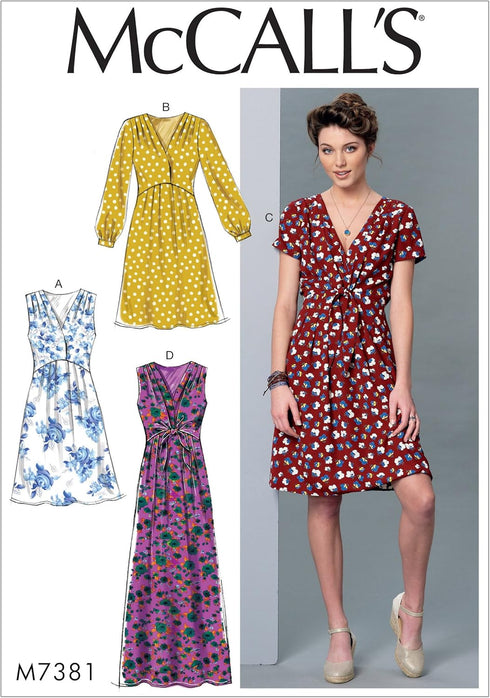 McCall's Patterns Misses Pleated Dresses with Optional Front-Tie...